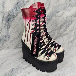 Dolls Kill Trickz N Treatz 10 Dripping Blood Scream Queen Platform Traitor Boots